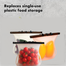 Eco-Friendly Food Storage: Reusable Silicone Bags (3-Pack) - Leakproof & Safe