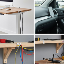 Self-Adhesive Cable Clips – Round Plastic Wire Holder for Cord Management (Pack of 20)