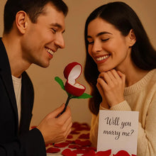 Romantic Artificial Rose Ring Box Stick – 2 Piece Flower Shaped