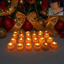 christmas Premium Glitter LED Tealight Candles (24 Pc Set)